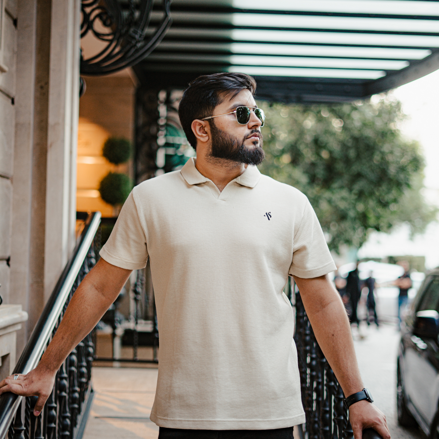 Sandstone - Waffle Knit Polo