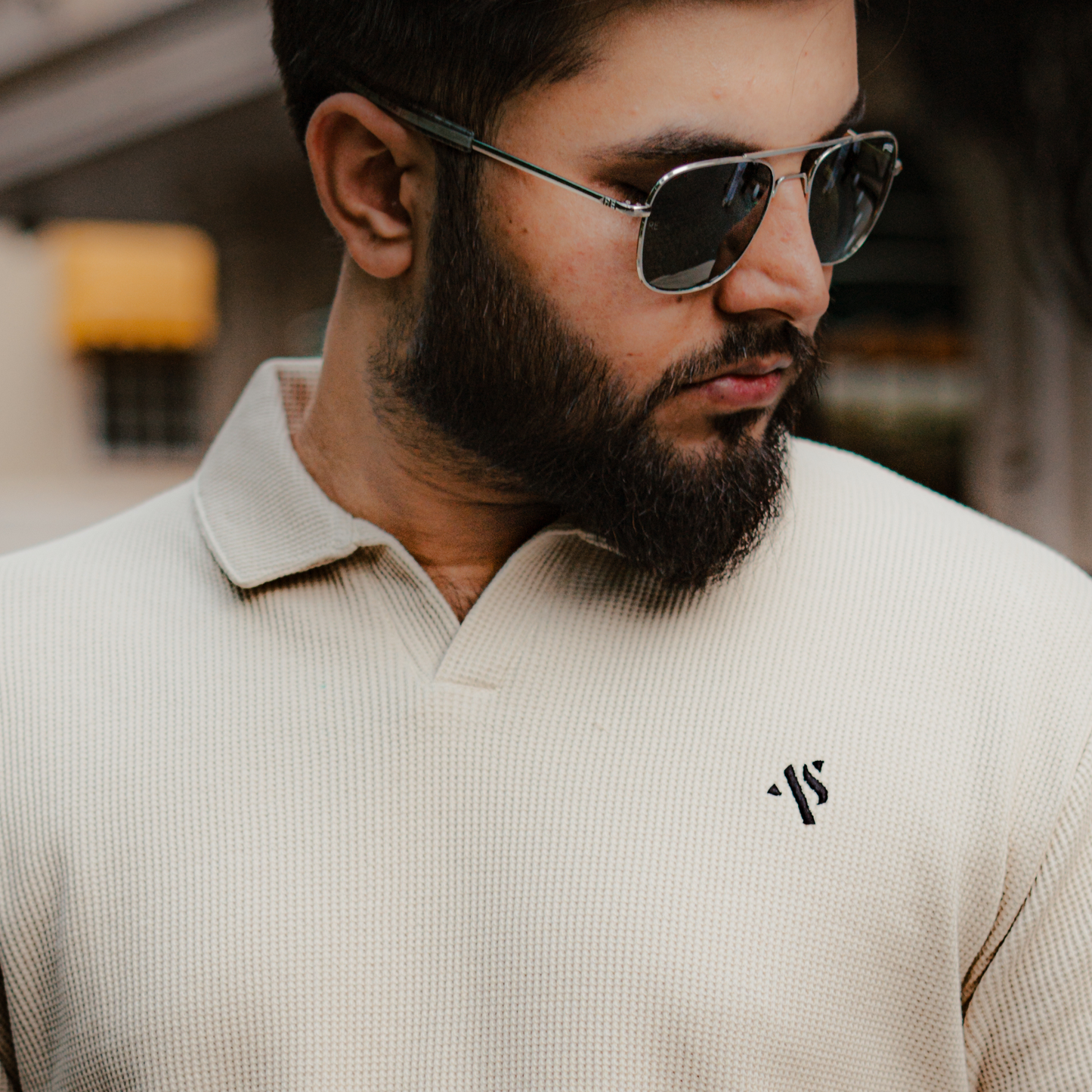 Sandstone - Waffle Knit Polo