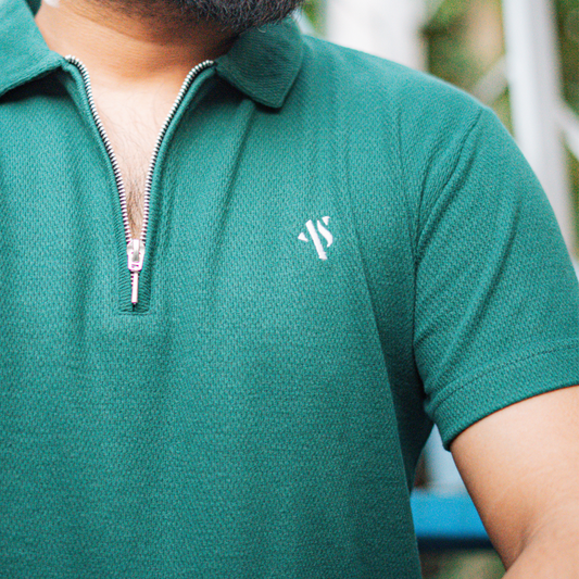 Forest Green - Waffle Knit Polo